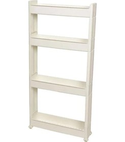 Resim Slim Organizer 4 Katlı Plastik Banyo / Mutfak Düzenleyici Raf Beyaz 49,5 14 101 Cm Beyaz 