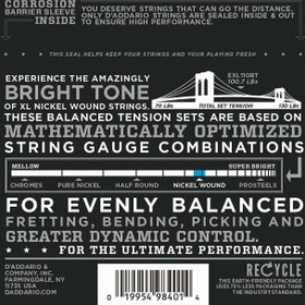 Resim D'Addario EXL110BT XL Nickel Serisi Elektro Gitar Tel Seti (10-46 - Nickel Wound) 