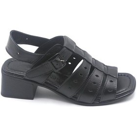 Resim Venüs 24381407 Kadın Deri Sandalet Siyah - Bej 