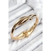 Resim Pirinç Düğüm Model Gold Renk Kadın Kelepçe 