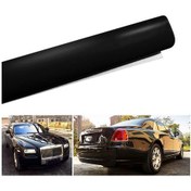 Resim Mufunye Siyah Araba Renk Değiştirme Folyo - Parlak Pvc Koruyucu Filmi, Kırılma Ve Pas Koruma, 152x30 Cm, Kolay Uygulama 