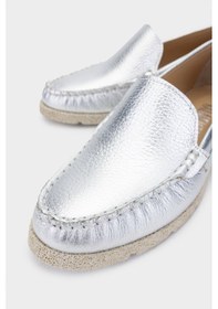 Resim Valmenti Patrika Kadın Lame Hakiki Deri Loafer Ayakkabı 33 0607 Bn Ayk Y24 Gümüş 