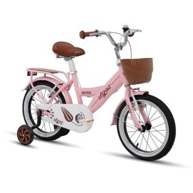 Resim Tommybike Latte Sepetli, Elcikli 16 Jant Çocuk Bisikleti, 4-6 Yaş Çocuk Bisikleti Pembe 
