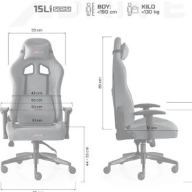 Resim AyrStore 15'li Plus Profesyonel Oyuncu Koltuğu Kumaş Gri/siyah 