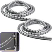 Resim Mcreative 1 mt x 16 mm Spiral Boru Kablo Kanalı Kablo Fiş Düzenleyici Toplayıcı Kordon Kablo Tutucu Gri (2 Adet) 