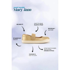 Resim Hopfrög Smart Walker Mary Jane Altın Yıldız Barefoot Kız Babet Ayakkabı 