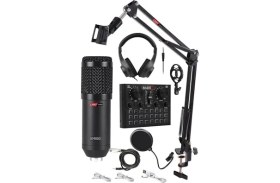 Resim BM800 Live Head Set Efektli Ses Kartı Mikrofon Kulaklık Stand Kayıt Canlı Yayın Seti (Pc ve Telefon) 