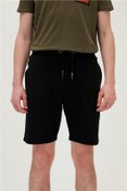 Resim Display SweatShorts Siyah Baskılı Erkek Şort 
