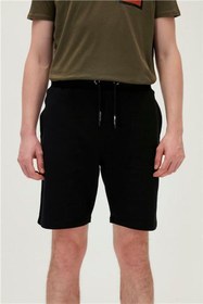 Resim Display SweatShorts Siyah Baskılı Erkek Şort 