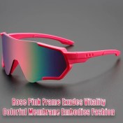 Resim Willowhaven Pembe Çerçeveli Renkli Büyük Spor Güneş Gözlüğü Koşu Bisiklet Balıkçılık 