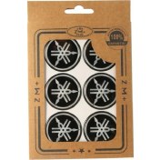 Resim Zm+ Plus Yamaha Koruma Takozu Damla Etiket Sticker Ø39 mm Siyah-Beyaz 
