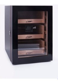 Resim Parmida Humidor / Üç Katlı Puro Saklama Kutusu - Siyah 0119 