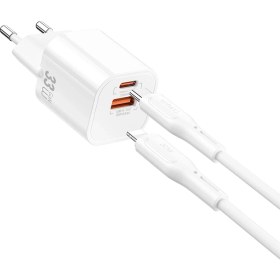 Resim Wiwu WI-G018 Cube Serisi Type-C To Lightning Gan Tech Pd Hızlı Şarj Kablolu Şarj Seti 33W Beyaz 