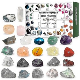 Resim 2022 Rock Advent Takvimi, Noel Geri Sayım Takvimi - 24 Günlük Cevher, Mineraller, Değerli Taşlar, Kristaller, Her Gün Açılacak 24 Değerli Taşlı Advent Takvimi 