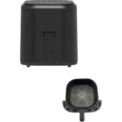 Resim 4l Airfryer Hazneli Hava Fritözü Yağsız Fritöz Taşınabilir Fırın Işlevi Gören Pratik 