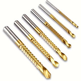 Resim 3 adet & 6 adet Ahşap Matkap Uçları Yüksek Hızlı HSS Çelik Testere El Aletleri Çok Fonksiyonlu Ahşap Delme Takım Seti, Metal Titanyum Matkap Ucu Seti 3/4/5/6/6.5/8 mm 