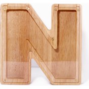 Resim Yuntech01 Ahşap Ve Akrilik Harf Tasarım Para Kazancı Kumbara - N Harfi, Ad Sticker'lı, Çarpıcı Tasarım, Parayı Gözlemle, Kaliteli Malzeme 