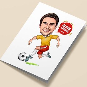 Resim Golcü Karikatürlü Tebrik Kartı 