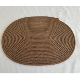 Resim Jüt Amerikan Servis Sofra Altlığı, Masa Dekoru Supla Oval 30x40 8li Kahverengi 