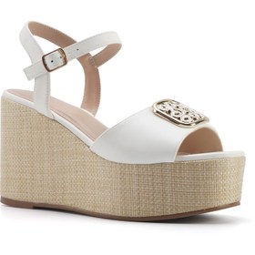 Resim Nine West MONNI 5FX Beyaz Kadın Dolgu Topuk Sandalet 