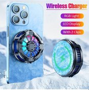 Resim Oldfriend Mıknatıslı Hızlı Kablosuz Şarj Soğutucu Fanlı Rgb Stand A Sku Tüm Telefonlar İçin 