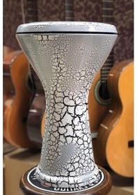 Resim 3040 Döküm Beyaz Çatlak Boyalı Darbuka/çömlek 