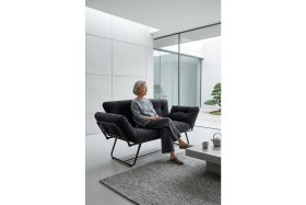 Resim AVYNA Comfort & Luxury Katlanır Yataklı Ikili Kanepe | Mekanizmalı Çekyat Koltuk | Ithal Kumaş - Füme 