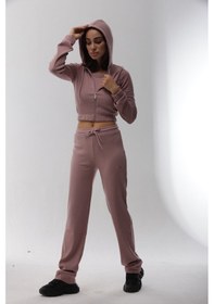 Resim Kaşkorse Pudra Fitilli Fermuarlı Sweatshirt Pudra 