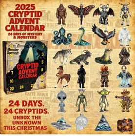 Resim İndirim 2025 Advent Takvimi, 24 Günlük Akrilik Ağaç Süsleri, Kancalı Noel Geri Sayım Süsleri Gizemli Yaratıklar Serisi 