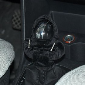 Resim JSCARLIFE Vites Topuzu Kapağı, Modaya Uygun Kapüşonlu Gömlek Araba Vites Topuzları Kapak Döşeme, Evrensel Araç İç Dekorasyon Aksesuarları (Siyah) 