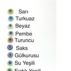 Resim Bebek Düğmesi / Nazar Boncuğu Model 1 / 10 Adet / - Fıstık Yeşili 