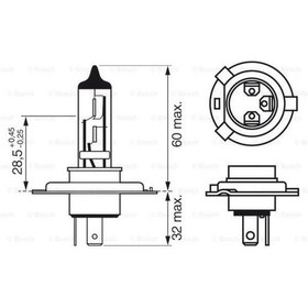 Resim BOSCH 1987301077 Ampul P43T Plus 90 12V H4 