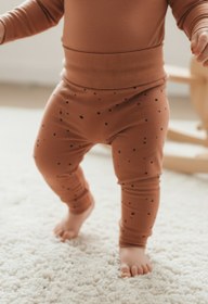 Resim Yüksek Bel Pantolon Bebek Cosmos Pembe Organik Pamuk - Pembe Dots / 6-9 Ay 