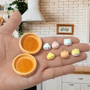 Resim Yaratıcı Karikatür Hayvan Çörek Reçine Dekoru - 8 Parça Mikro Minyatür Oyun Seti, Buharlı Sepetli ve Hayvan Şekilli Ekmekli Oyuncak Ev Dekorasyonu, DIY El Sanatları, Parti & Festival Hediyeleri için Koleksiyonluk Figürler Detaylı Tasarım 
