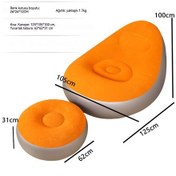 Resim Snapbuy Şişme Koltuk, Ayak Dayamalı, İç Dış Mekan Kullanımına Uygun, Kadife Kaplamalı Berjer 2'li Set Turuncu 