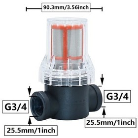 Resim Elmpaly G3/4 Dişi Su Filtresi 200 Mesh Kırmızı Filtre Ağı Dayanıklı Bahçe Sulama 