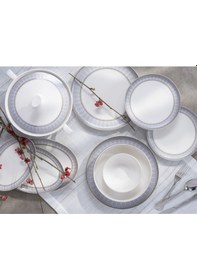 Resim Pierre Cardin Rolia 60 Parça Yemek Takımı Gümüş 