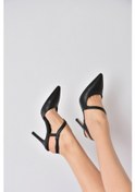 Resim Fox Shoes Siyah Sivri Burun Kadın Topuklu Ayakkabı K404910809 