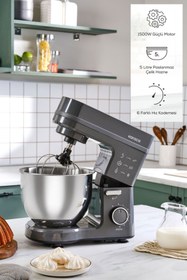 Resim Karaca Maestrochef Stella Stand Mikser Space Gray 1500w 5 Litre 
