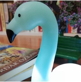 Resim By Nevser Dekoratif Işık Altında Renk Değiştiren Pilli Kuğu Gece Lambası Renkli 