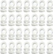 Resim Mm Genişlikli Perde Rayı İçin Yeni 50 Adet Perde Rayı Kaydırakları Makaralı Kancalar 9 Mm Taban Çapı Beyaz Plastik - Huiliang 