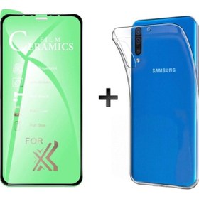 Resim Samsung A50 Seffaf Kilif + 9D Nano Ekran Koruyucu Kirilmaz Cam 545476375 