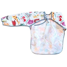 Resim Zoo 3-6 Yaş Bağcıklı Uzun Kollu Boyundan Bağlamalı Bebek Mama Önlüğü 