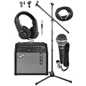 Resim Midex MGA-50-PAK Elektro Gitar Amfisi 50 W USB Bluetooth Şarjlı 4 Girişli (Mikrofon Kulaklık Stand Kablo) 