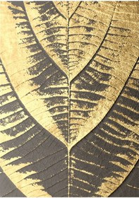 Resim Kanvas Tablo Siyah Altın Yaprak Dikey 