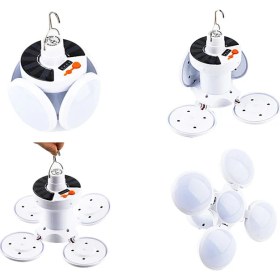 Resim Hatiç Store Premıo PR-2038 Solar Panelli Şarjlı Çift Bataryalı 5li Katlanabilir Acil Durum Kamp Lambası (81) 