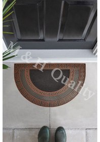 Resim Dekoratif Yarım Ay Versace Model Kapı Önü Paspası Yıkanabilir Toz 