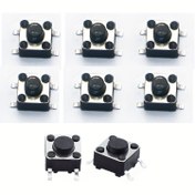 Resim 50 adet Minyatür Mikro Anlık Dokunsal İncelik Dokunmatik Buton Anahtarı, 6 * 6 * 5mm, Minyatür / Mini / Mikro / Küçük PCB, 4 Pin 