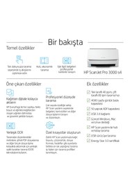 Resim HP 6FW07A ScanJet Pro 3000 S4 Sayfa Beslemeli Doküman Tarayıcı 