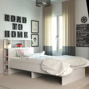 Resim Evmonte Elit Tek Kişilik Karyola + Kitaplık Başlıklı 